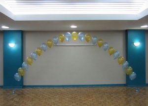 String of Pearl Balloon Arch Blue Gold