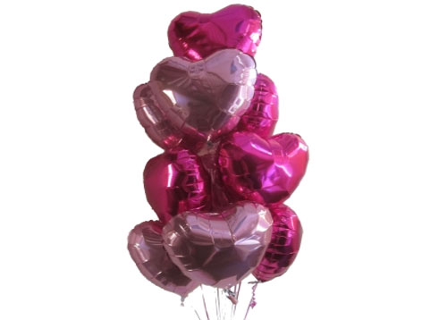 Awesome Pink Hearts Helium Balloons Perth