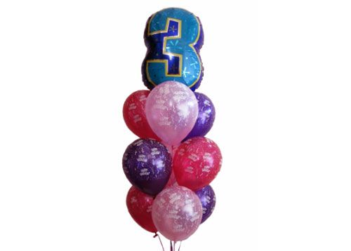 Three Birthday Balloon Bouquet