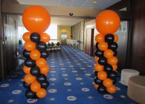 Giant Balloon Columns Orange Black
