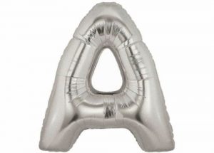 Letter A Silver Balloon