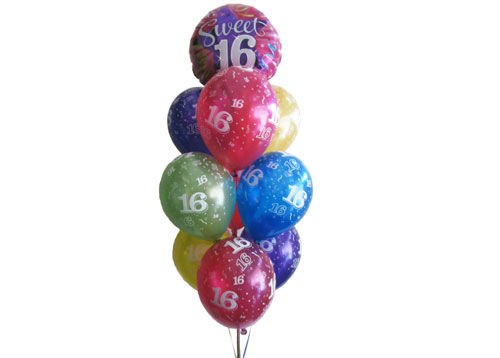 Sweet 16th Birthday Balloon Bouquet