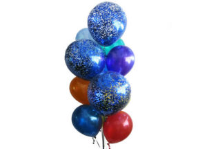 Blue Confetti Balloon Arrangement