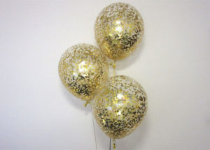 Gold Confetti Balloon Arrangement