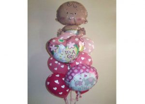 cute baby girl balloon bouquet