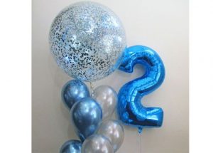 giant confetti number 2 balloon set