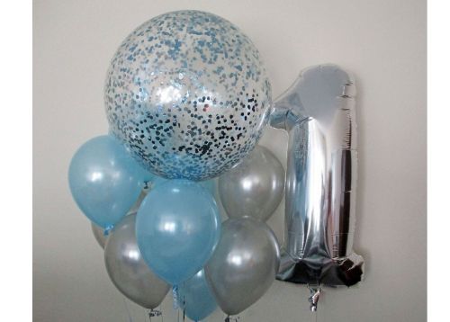 giant number and confetti balloon party set